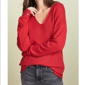 Current/Elliott Destroyed Cashmere Blend V neck Sweater